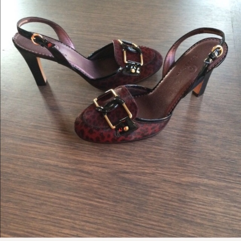 Cole Haan Leopard Print Slingback Heels Size 8